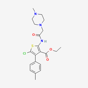 molecular formula C21H26ClN3O3S B7466619 Ethyl 5-chloro-4-(4-methylphenyl)-2-[[2-(4-methylpiperazin-1-yl)acetyl]amino]thiophene-3-carboxylate 