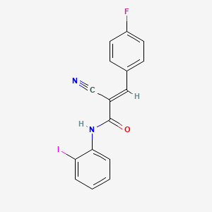 (E)-2-cyano-3-(4-fluorophenyl)-N-(2-iodophenyl)prop-2-enamide