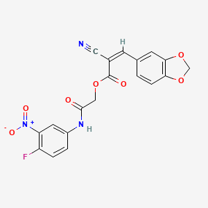 [2-(4-fluoro-3-nitroanilino)-2-oxoethyl] (Z)-3-(1,3-benzodioxol-5-yl)-2-cyanoprop-2-enoate