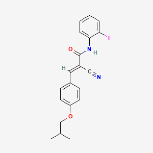 molecular formula C20H19IN2O2 B7466648 (E)-2-cyano-N-(2-iodophenyl)-3-[4-(2-methylpropoxy)phenyl]prop-2-enamide 