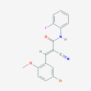 molecular formula C17H12BrIN2O2 B7466658 (E)-3-(5-bromo-2-methoxyphenyl)-2-cyano-N-(2-iodophenyl)prop-2-enamide 