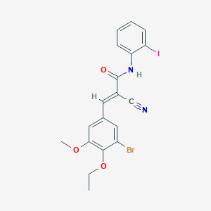 (E)-3-(3-bromo-4-ethoxy-5-methoxyphenyl)-2-cyano-N-(2-iodophenyl)prop-2-enamide