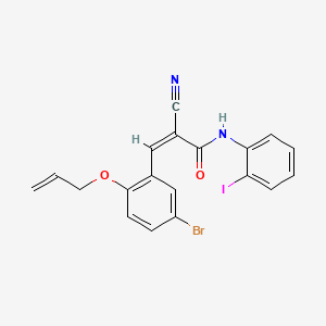 molecular formula C19H14BrIN2O2 B7466680 (Z)-3-(5-bromo-2-prop-2-enoxyphenyl)-2-cyano-N-(2-iodophenyl)prop-2-enamide 