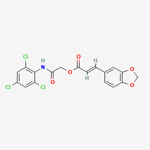 molecular formula C18H12Cl3NO5 B7466685 [2-oxo-2-(2,4,6-trichloroanilino)ethyl] (E)-3-(1,3-benzodioxol-5-yl)prop-2-enoate 