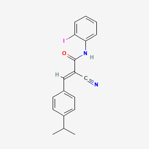 molecular formula C19H17IN2O B7466716 (E)-2-cyano-N-(2-iodophenyl)-3-(4-propan-2-ylphenyl)prop-2-enamide 