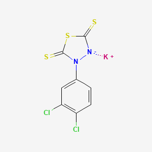 molecular formula C8H3Cl2KN2S3 B7466724 Potassium;3-(3,4-dichlorophenyl)-1-thia-3-aza-4-azanidacyclopentane-2,5-dithione 