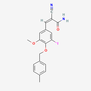 molecular formula C19H17IN2O3 B7466745 (Z)-2-cyano-3-[3-iodo-5-methoxy-4-[(4-methylphenyl)methoxy]phenyl]prop-2-enamide 