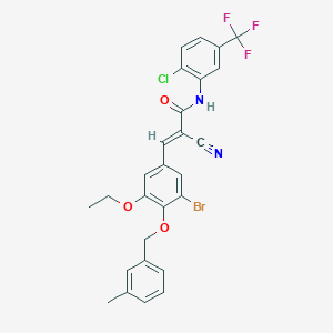 molecular formula C27H21BrClF3N2O3 B7466756 (E)-3-[3-bromo-5-ethoxy-4-[(3-methylphenyl)methoxy]phenyl]-N-[2-chloro-5-(trifluoromethyl)phenyl]-2-cyanoprop-2-enamide 