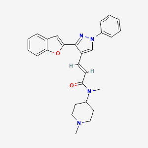 molecular formula C27H28N4O2 B7466763 (E)-3-[3-(1-benzofuran-2-yl)-1-phenylpyrazol-4-yl]-N-methyl-N-(1-methylpiperidin-4-yl)prop-2-enamide 