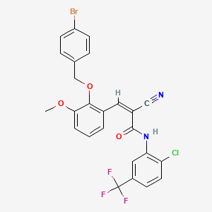 molecular formula C25H17BrClF3N2O3 B7466772 (Z)-3-[2-[(4-bromophenyl)methoxy]-3-methoxyphenyl]-N-[2-chloro-5-(trifluoromethyl)phenyl]-2-cyanoprop-2-enamide 