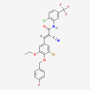 molecular formula C26H18BrClF4N2O3 B7466785 (E)-3-[3-bromo-5-ethoxy-4-[(4-fluorophenyl)methoxy]phenyl]-N-[2-chloro-5-(trifluoromethyl)phenyl]-2-cyanoprop-2-enamide 