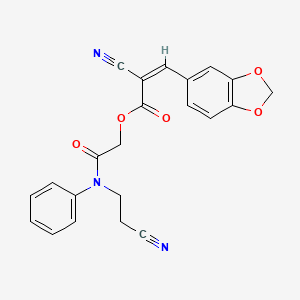 molecular formula C22H17N3O5 B7466795 [2-[N-(2-cyanoethyl)anilino]-2-oxoethyl] (Z)-3-(1,3-benzodioxol-5-yl)-2-cyanoprop-2-enoate 