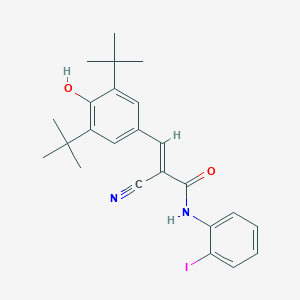 molecular formula C24H27IN2O2 B7466802 (E)-2-cyano-3-(3,5-ditert-butyl-4-hydroxyphenyl)-N-(2-iodophenyl)prop-2-enamide 