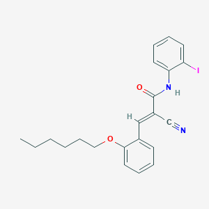 molecular formula C22H23IN2O2 B7466820 (E)-2-cyano-3-(2-hexoxyphenyl)-N-(2-iodophenyl)prop-2-enamide 
