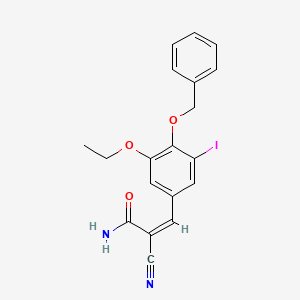 molecular formula C19H17IN2O3 B7466828 (2Z)-3-[4-(Benzyloxy)-3-ethoxy-5-iodophenyl]-2-cyanoprop-2-enamide 