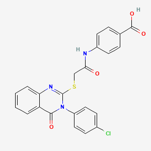 molecular formula C23H16ClN3O4S B7466835 4-[[2-[3-(4-Chlorophenyl)-4-oxoquinazolin-2-yl]sulfanylacetyl]amino]benzoic acid 