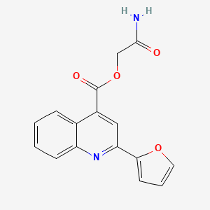molecular formula C16H12N2O4 B7466838 (2-Amino-2-oxoethyl) 2-(furan-2-yl)quinoline-4-carboxylate 