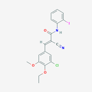 molecular formula C19H16ClIN2O3 B7466841 (E)-3-(3-chloro-4-ethoxy-5-methoxyphenyl)-2-cyano-N-(2-iodophenyl)prop-2-enamide 