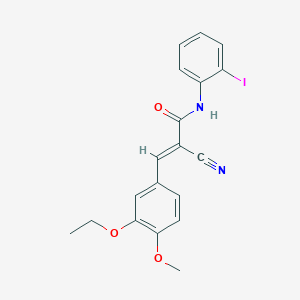 (E)-2-cyano-3-(3-ethoxy-4-methoxyphenyl)-N-(2-iodophenyl)prop-2-enamide