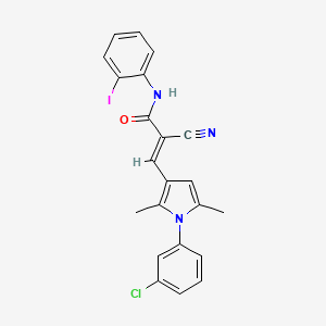 molecular formula C22H17ClIN3O B7466851 (E)-3-[1-(3-chlorophenyl)-2,5-dimethylpyrrol-3-yl]-2-cyano-N-(2-iodophenyl)prop-2-enamide 