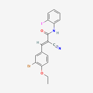 molecular formula C18H14BrIN2O2 B7466857 (E)-3-(3-bromo-4-ethoxyphenyl)-2-cyano-N-(2-iodophenyl)prop-2-enamide 
