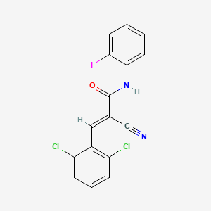molecular formula C16H9Cl2IN2O B7466875 (E)-2-cyano-3-(2,6-dichlorophenyl)-N-(2-iodophenyl)prop-2-enamide 