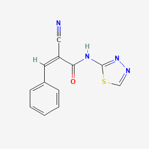 2-cyano-3-phenyl-N-(1,3,4-thiadiazol-2-yl)prop-2-enamide