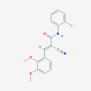 molecular formula C18H15IN2O3 B7466900 (E)-2-cyano-3-(2,3-dimethoxyphenyl)-N-(2-iodophenyl)prop-2-enamide 