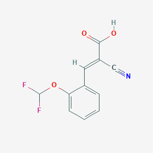 molecular formula C11H7F2NO3 B7466922 (E)-2-cyano-3-[2-(difluoromethoxy)phenyl]prop-2-enoic acid 