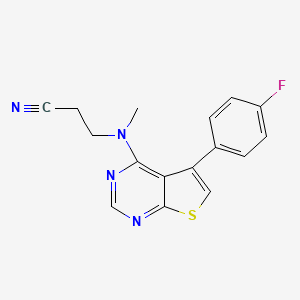 molecular formula C16H13FN4S B7466955 3-[[5-(4-Fluorophenyl)thieno[2,3-d]pyrimidin-4-yl]-methylamino]propanenitrile 