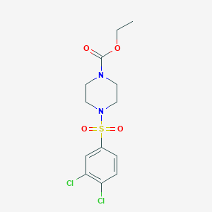 molecular formula C13H16Cl2N2O4S B7466965 Ethyl 4-[(3,4-dichlorophenyl)sulfonyl]-1-piperazinecarboxylate 