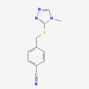 molecular formula C11H10N4S B7466973 4-[(4-Methyl-1,2,4-triazol-3-yl)sulfanylmethyl]benzonitrile 