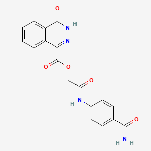 molecular formula C18H14N4O5 B7466983 [2-(4-carbamoylanilino)-2-oxoethyl] 4-oxo-3H-phthalazine-1-carboxylate 