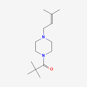 molecular formula C14H26N2O B7466987 2,2-Dimethyl-1-[4-(3-methylbut-2-enyl)piperazin-1-yl]propan-1-one 