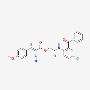 [2-(2-benzoyl-4-chloroanilino)-2-oxoethyl] (E)-2-cyano-3-(4-methoxyphenyl)prop-2-enoate