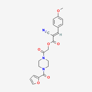 molecular formula C22H21N3O6 B7467015 [2-[4-(furan-2-carbonyl)piperazin-1-yl]-2-oxoethyl] (E)-2-cyano-3-(4-methoxyphenyl)prop-2-enoate 