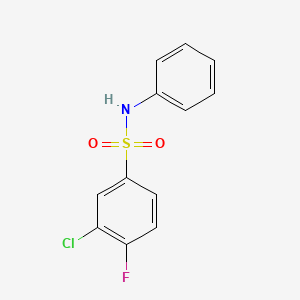 molecular formula C12H9ClFNO2S B7467151 3-chloro-4-fluoro-N-phenylbenzene-1-sulfonamide 