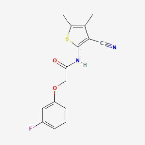 molecular formula C15H13FN2O2S B7467181 N-(3-cyano-4,5-dimethylthiophen-2-yl)-2-(3-fluorophenoxy)acetamide 