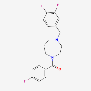 molecular formula C19H19F3N2O B7467195 [4-[(3,4-Difluorophenyl)methyl]-1,4-diazepan-1-yl]-(4-fluorophenyl)methanone 
