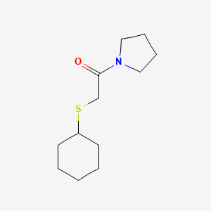 molecular formula C12H21NOS B7467196 2-Cyclohexylsulfanyl-1-pyrrolidin-1-ylethanone 