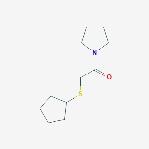 molecular formula C11H19NOS B7467198 2-Cyclopentylsulfanyl-1-pyrrolidin-1-ylethanone 
