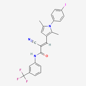 molecular formula C23H17F3IN3O B7467206 (E)-2-cyano-3-[1-(4-iodophenyl)-2,5-dimethylpyrrol-3-yl]-N-[3-(trifluoromethyl)phenyl]prop-2-enamide 