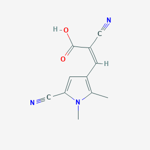 molecular formula C11H9N3O2 B7467231 (Z)-2-cyano-3-(5-cyano-1,2-dimethylpyrrol-3-yl)prop-2-enoic acid 