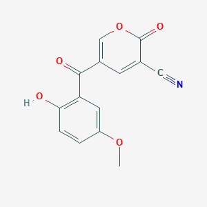 molecular formula C14H9NO5 B7467251 5-(2-Hydroxy-5-methoxybenzoyl)-2-oxopyran-3-carbonitrile 