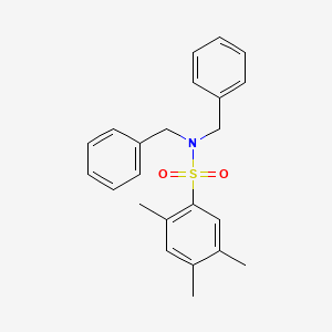 molecular formula C23H25NO2S B7467256 N,N-dibenzyl-2,4,5-trimethylbenzene-1-sulfonamide 