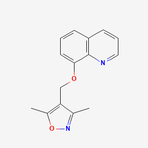 molecular formula C15H14N2O2 B7467279 3,5-Dimethyl-4-(quinolin-8-yloxymethyl)-1,2-oxazole 