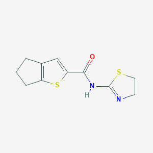 molecular formula C11H12N2OS2 B7467281 N-(4,5-dihydro-1,3-thiazol-2-yl)-5,6-dihydro-4H-cyclopenta[b]thiophene-2-carboxamide 