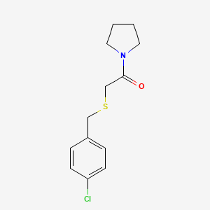 molecular formula C13H16ClNOS B7467286 2-[(4-Chlorophenyl)methylsulfanyl]-1-pyrrolidin-1-ylethanone 