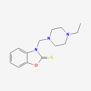 molecular formula C14H19N3OS B7467299 3-[(4-Ethylpiperazin-1-yl)methyl]-1,3-benzoxazole-2-thione 