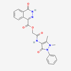 molecular formula C22H19N5O5 B7467355 [2-[(1,5-dimethyl-3-oxo-2-phenylpyrazol-4-yl)amino]-2-oxoethyl] 4-oxo-3H-phthalazine-1-carboxylate 